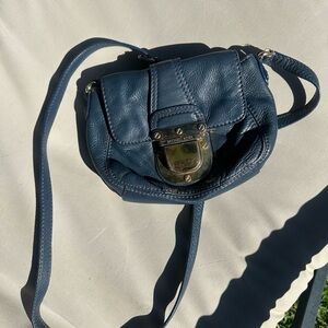 Michael Kors Navy Leather Crossbody Bag